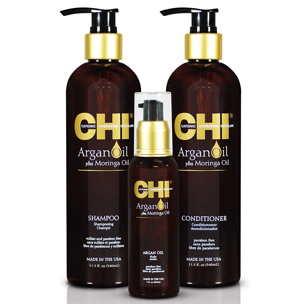 Chi Argan Oil Plus Moringa Oil Deep Moisture Kit