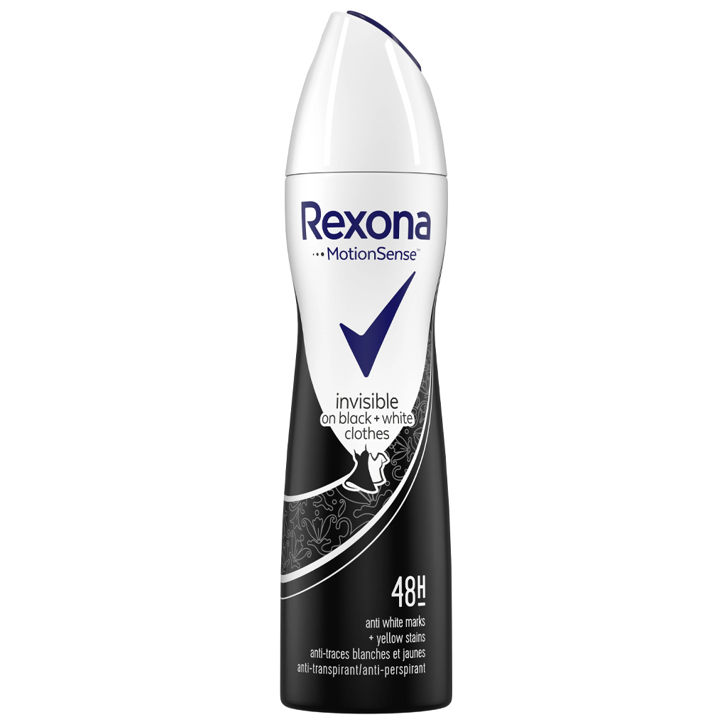 Rexona Deodorant Women Invisible Black and White Spray
