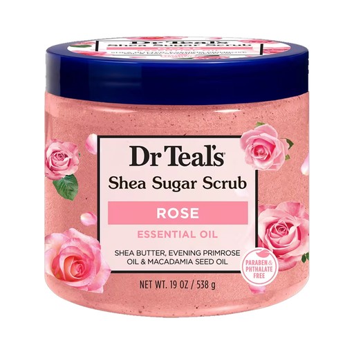 DR TEALS Shea Sugar Body Scrub - Rose Essential Oil