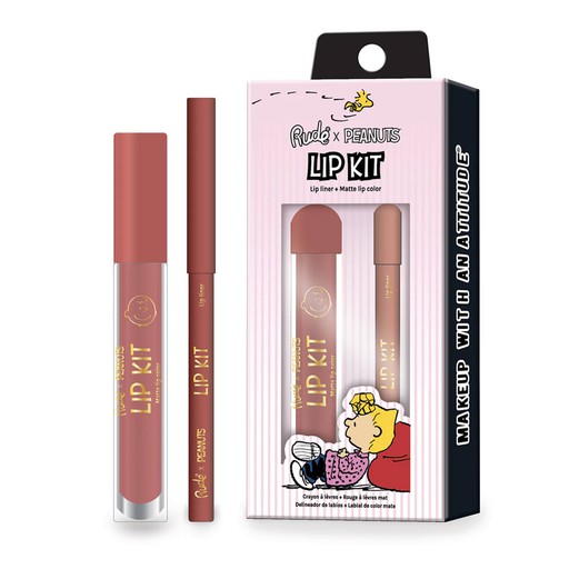 Rude X Peanuts Lip Kit Lip Liner + Matte Lip Color (Nose Kiss)