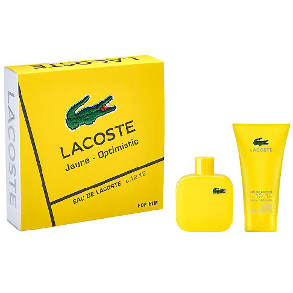 LACOSTE - Eau De Lacoste L.12.12 Jaune Optimistic EDT 100ML + 150ML SHOWER GEL