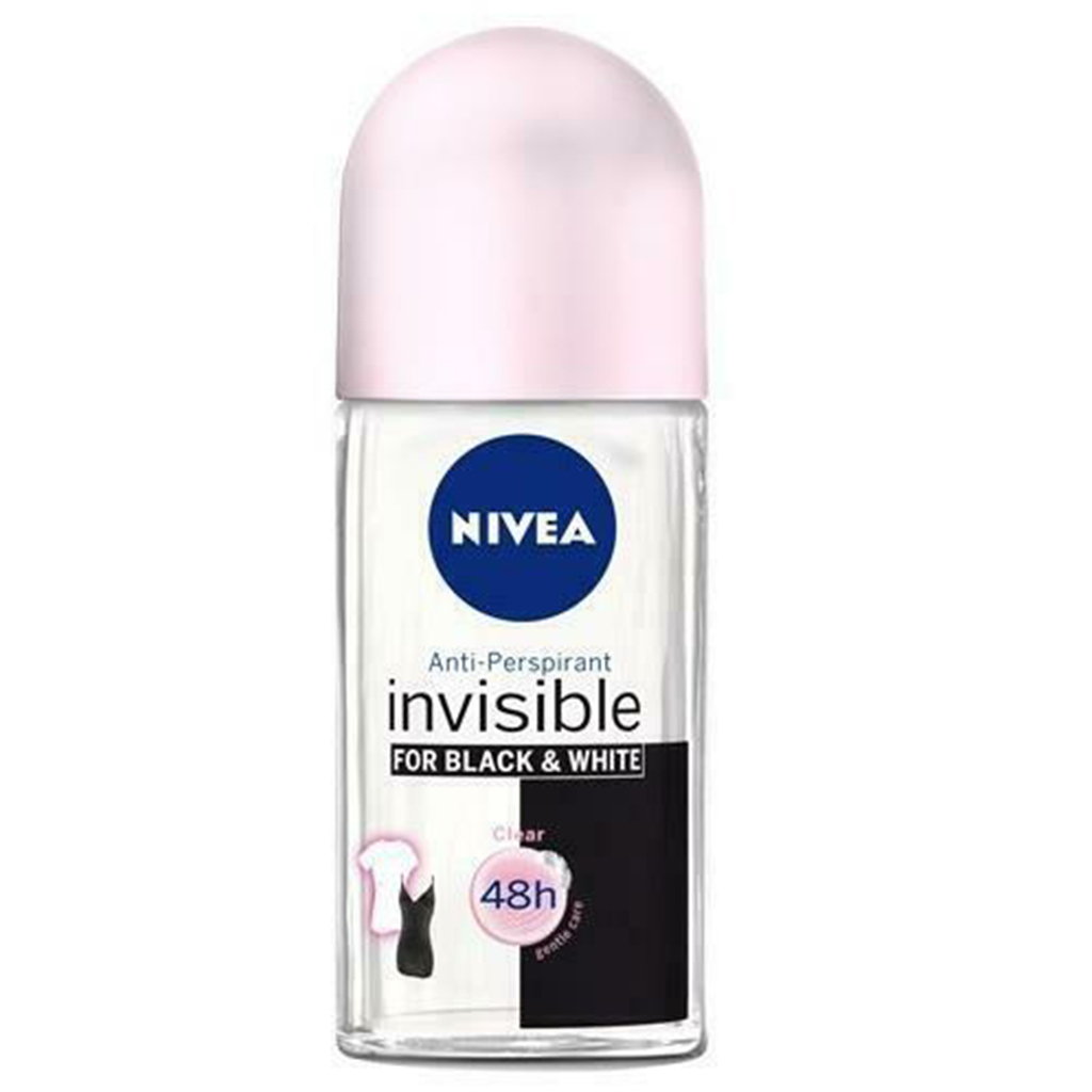 Nivea Roll On Deodorant - For Women - INVISIBLE Clear BLACK & WHITE - 50 ml