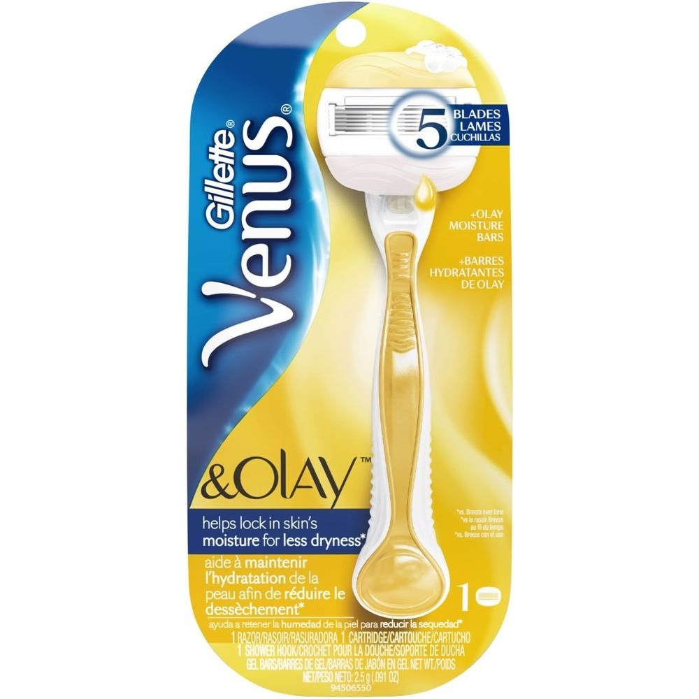 Gillette Venus Women's Razor With Olay, 5 Blades, 1 Count