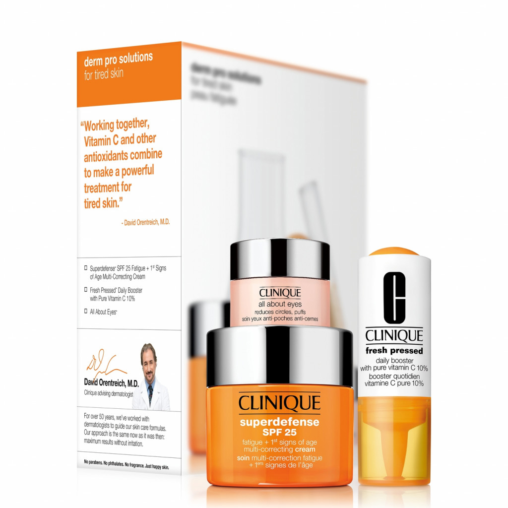 CLINIQUE set Superdefense Cream 50ml + Boost Vitc 8,5ml + All About Eyes