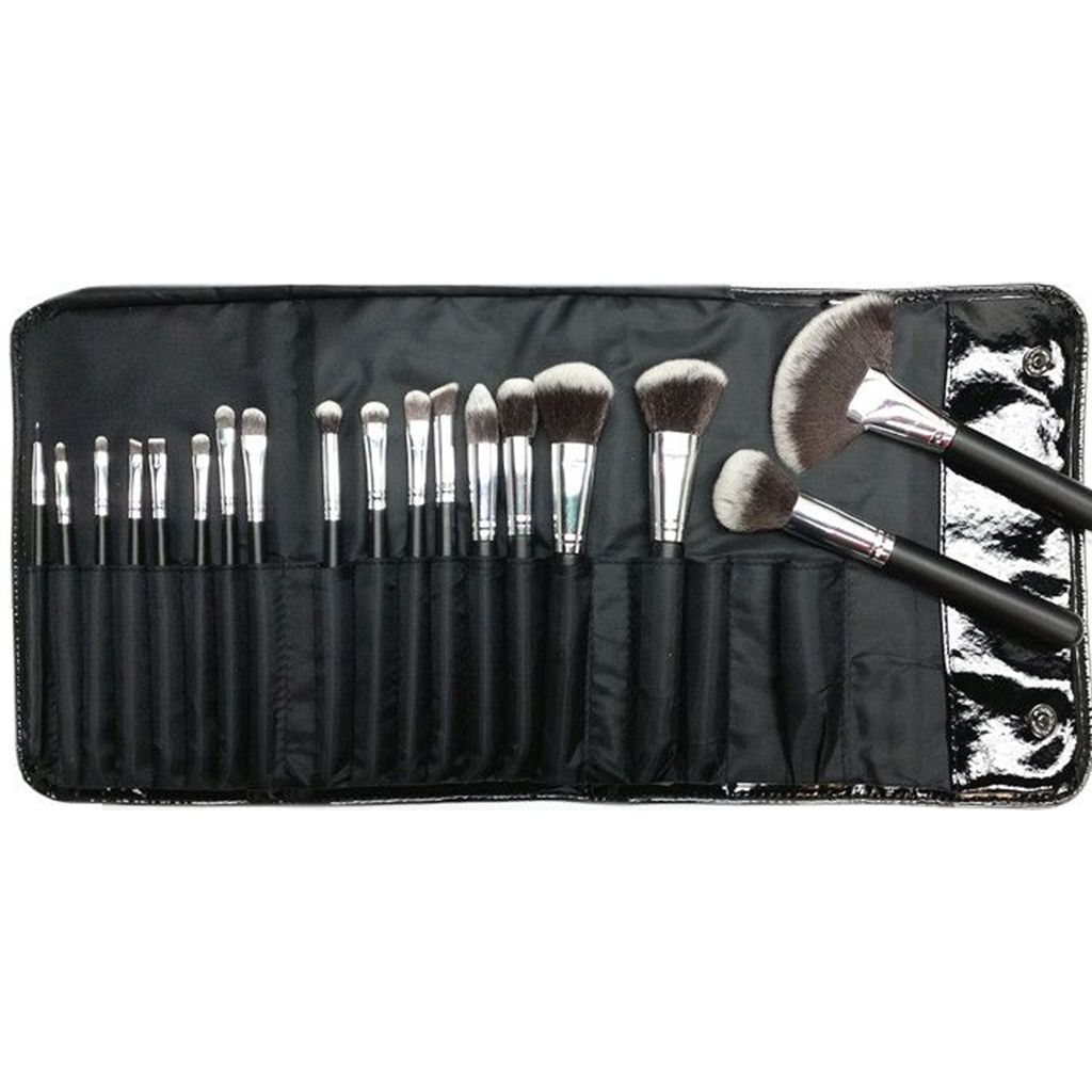 Morphe 18-Piece Variety Makeup Brush Set Black/Silver