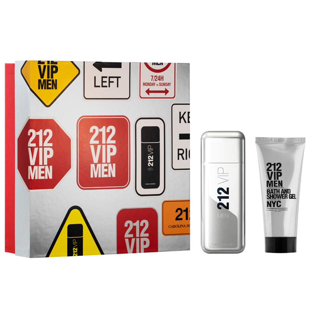 CAROLINA HERRERA SET 212 VIP Men EDT 100ml + Bath And Shower Gel 100ml