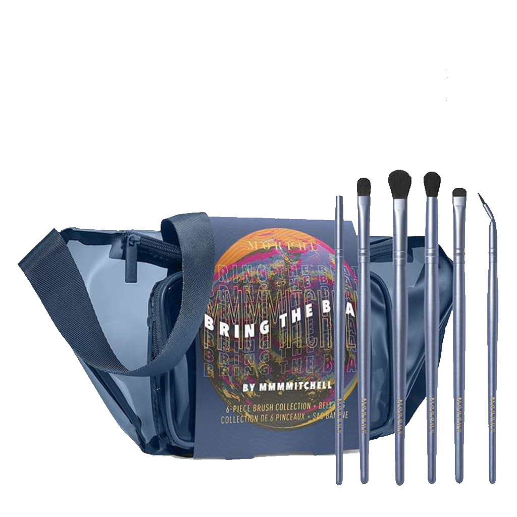 Morphe Bring The Beat 6PC Make Up Brush Collection and belt bag