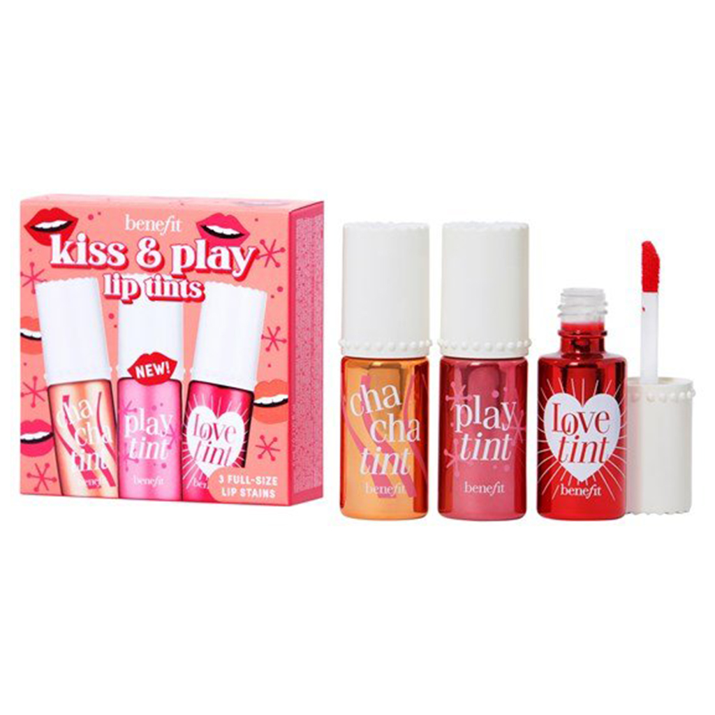 BENEFIT KISS AND PLAY LIP TINTS 3 FULL SIZE