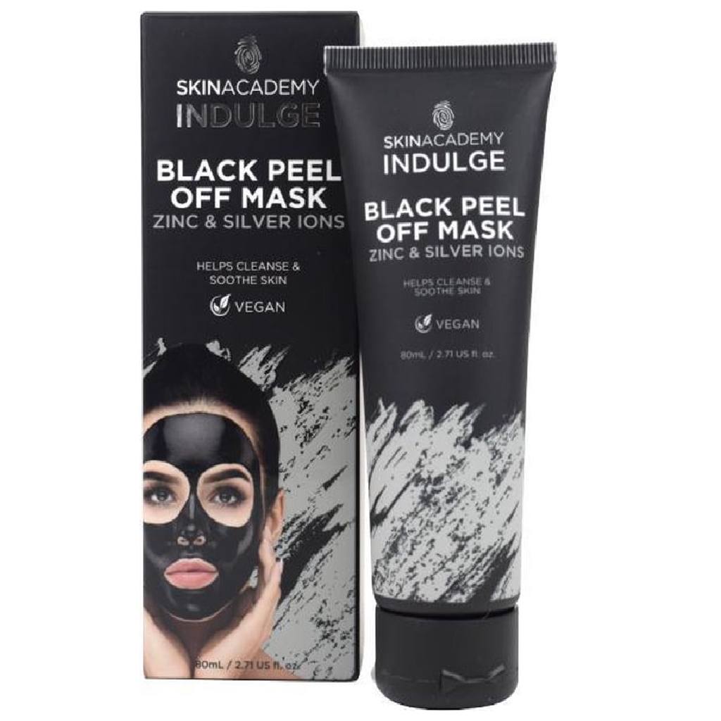 Skin Academy Indulge Zinc &amp; Silver Ions Black Peel Off Mask - 80ml