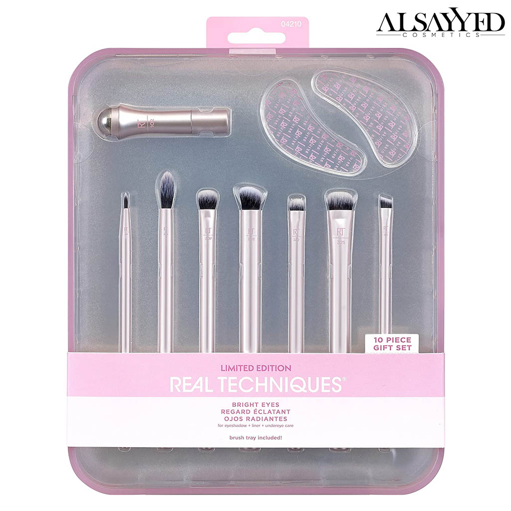 REAL TECHNIQUES BRIGHT EYES MAKEUP BRUSH SET, 10 PCS