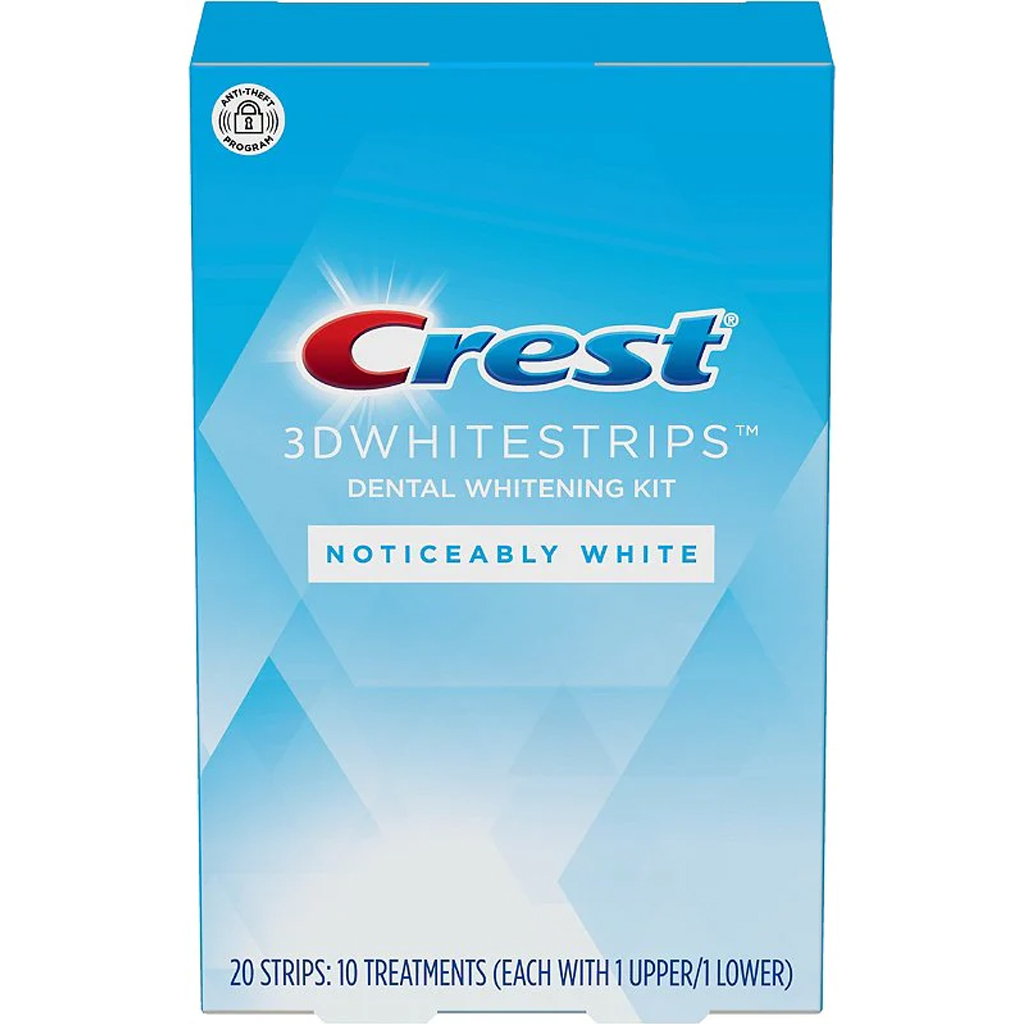 CREST 3D WHITE STRIPS NOTICEABLY WHITE 20 10 Treatments (20 Strips 10 Upper 10 Lower)