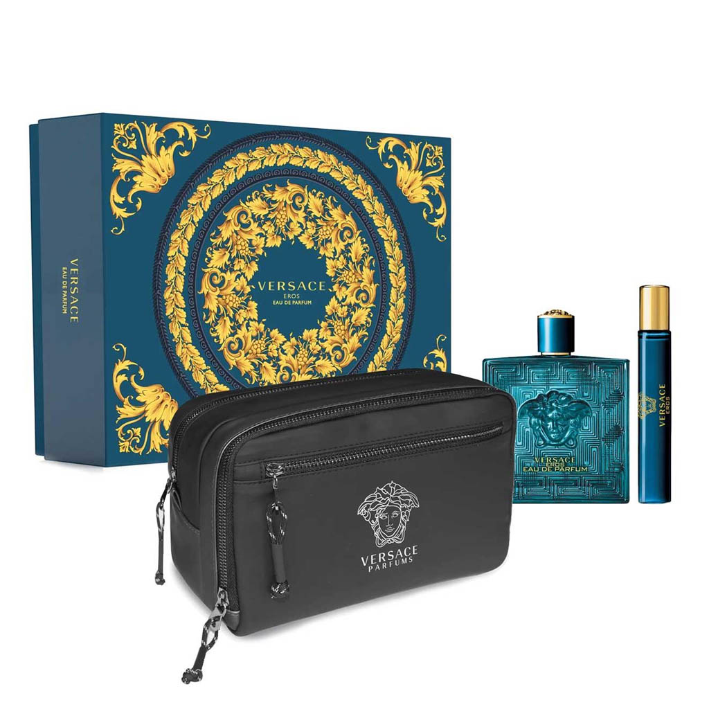 Versace Eros Man Set 3 PCS 100ML EDP + Mini 10 ML + Bag