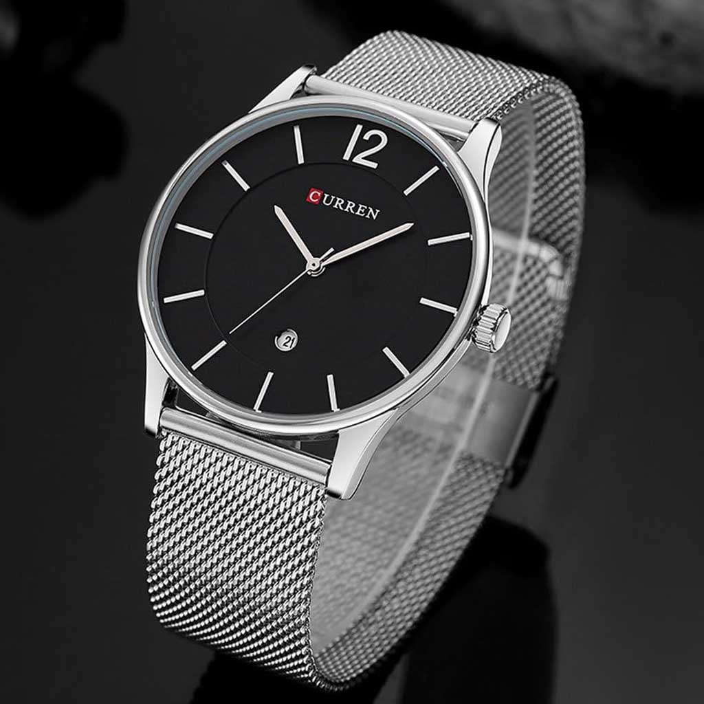 Curren Men Watch 8231 Silver and Black