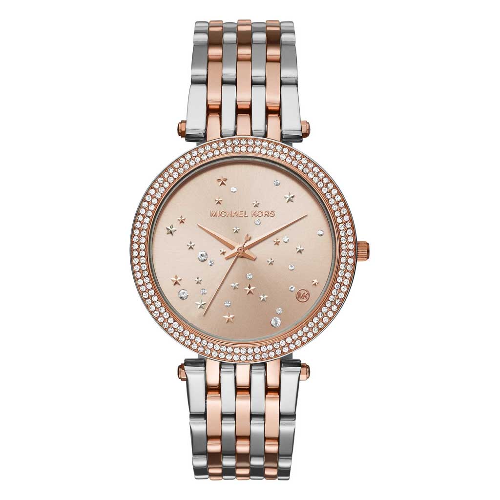 Michael Kors MK3726 – SILVER ROSE GOLD DARCI STAR WRISTWATCH FOR WOMEN