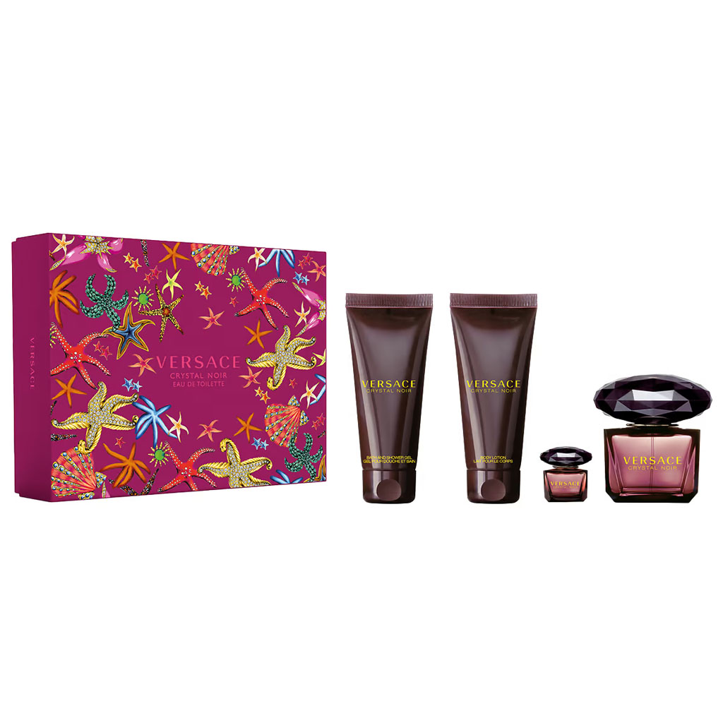 Versace Crystal Noir Set (EDT 90ml + EDT 5ml + BL 100ml + SG 100ml) for Women