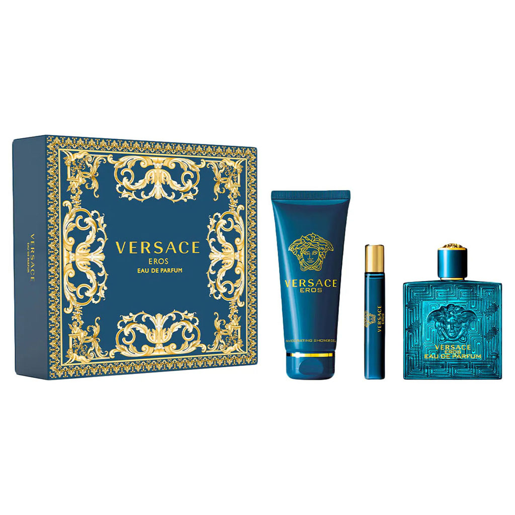 Versace Eros EDP Set (EDP 100ml + EDP 10ml + SG 150ml) for Men