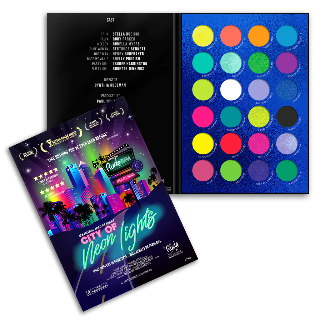 Rude City of Neon Lights - 24 Vibrant Pigment &amp; Eyeshadow Palette