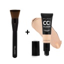 Palladio CC Cream Full Coverage Oil Free Foundation + Flat Kabuki Brush AB470