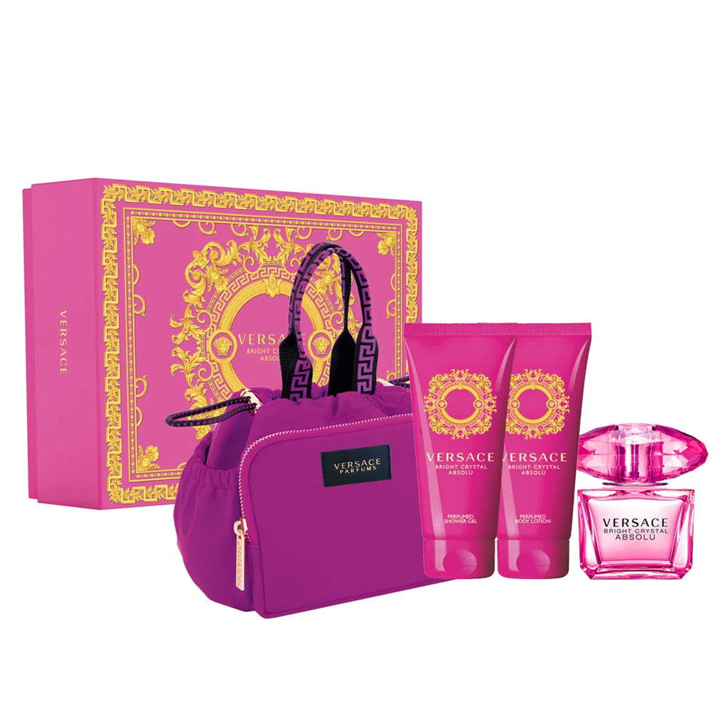 Versace Bright Crystal Absolu 4 Pcs 90ML EDP + SH + BL + Bag