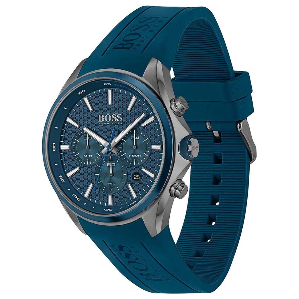 Hugo Boss Distinct Blue Silicone Men's Chrono Watch - 1513856