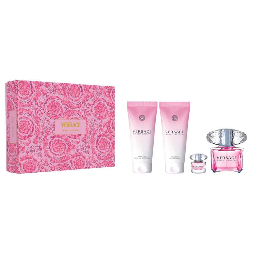 Versace Bright Crystal Set (EDT 90ml + EDT 5ml + BL 100ml + SG 100ml) for Women