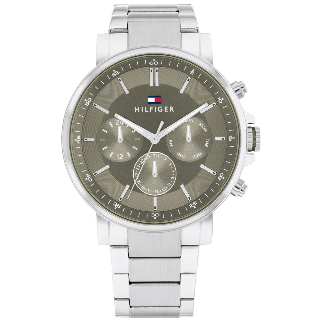 Tommy Hilfiger Stainless Steel Green Dial Multi-function Men's Watch - 1710587
