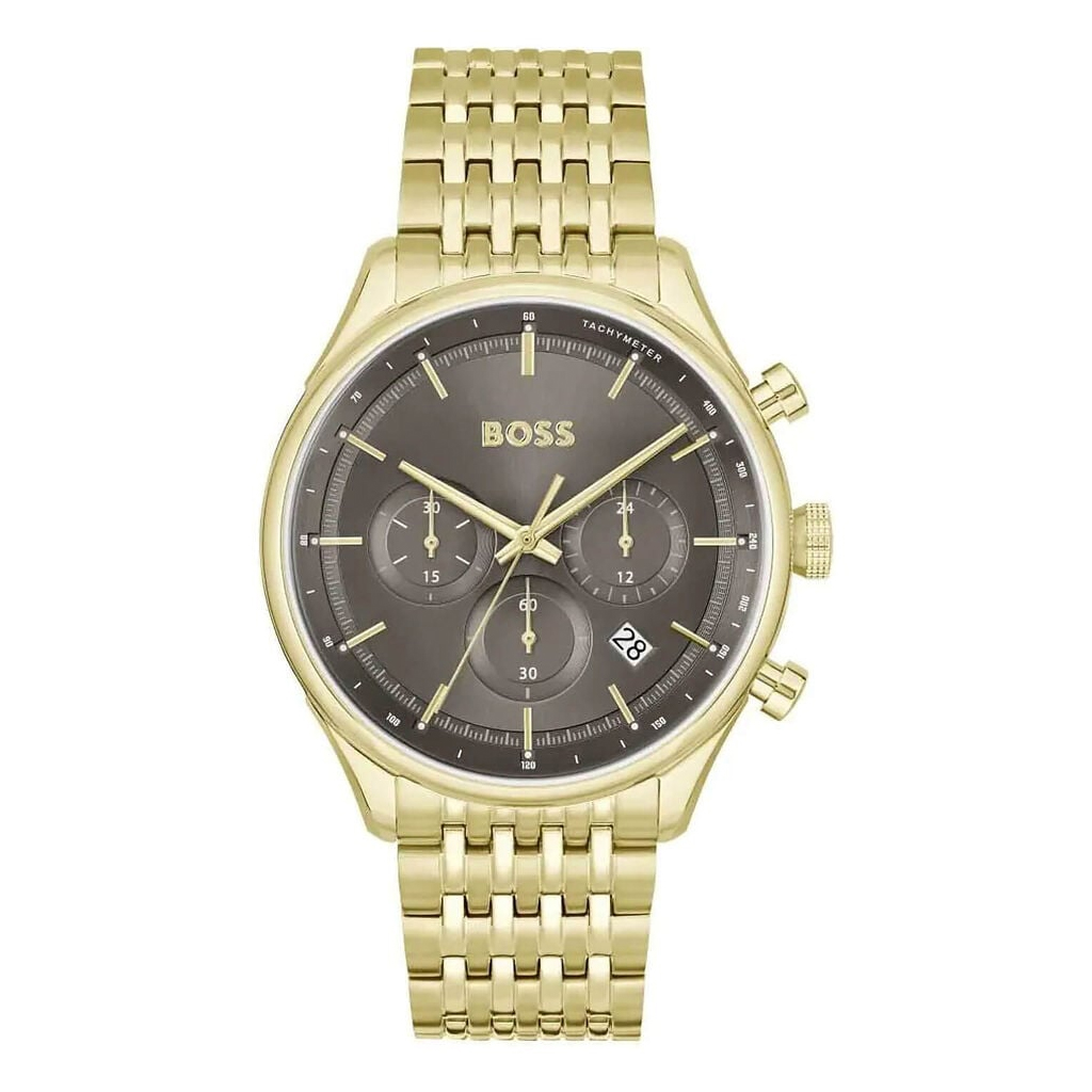 Hugo Boss Gold Steel Dark Grey Dial Chronograph Men's Watch - 1514051