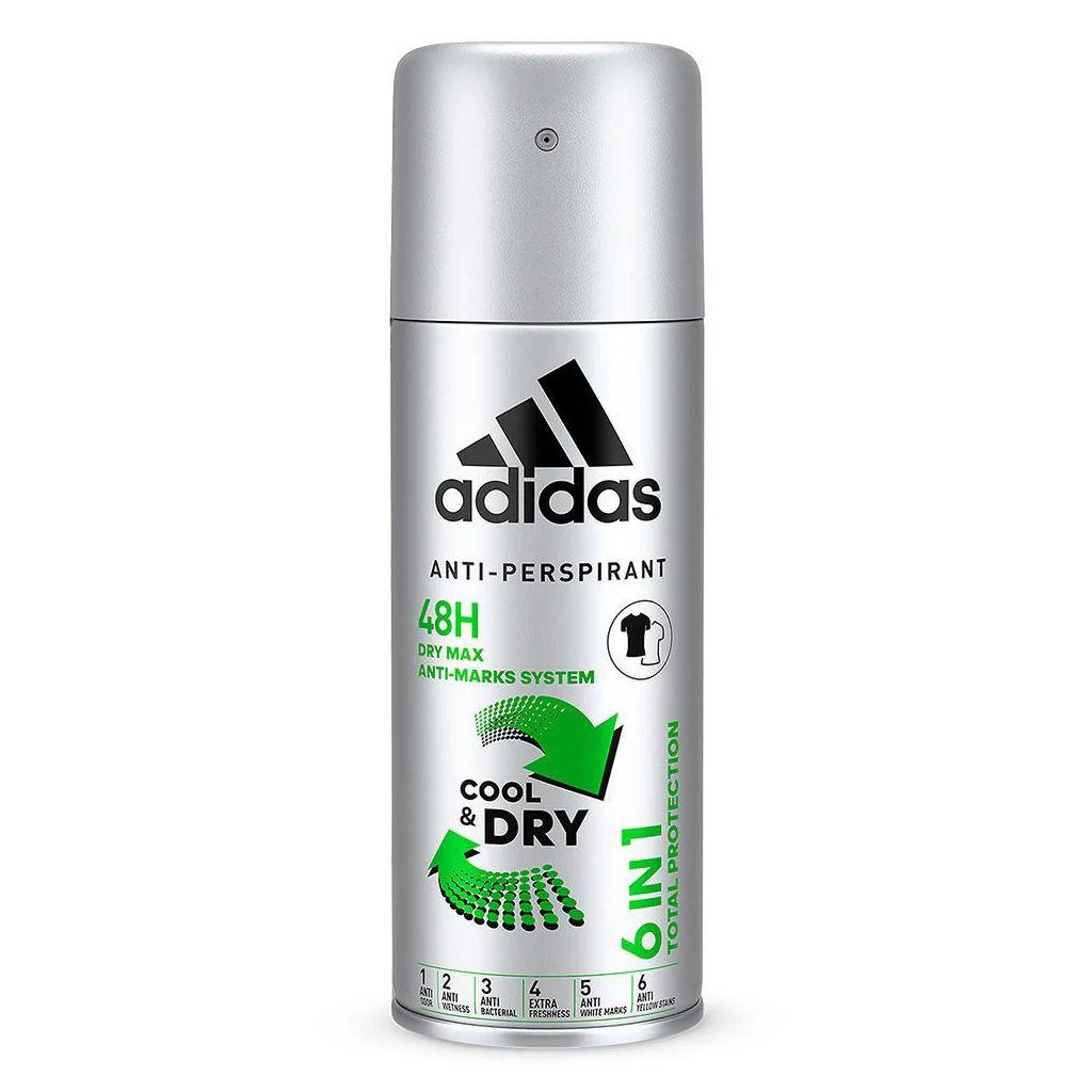 Adidas Dry &amp; Cool 6 in 1 Deodorant Spray, 200 ml