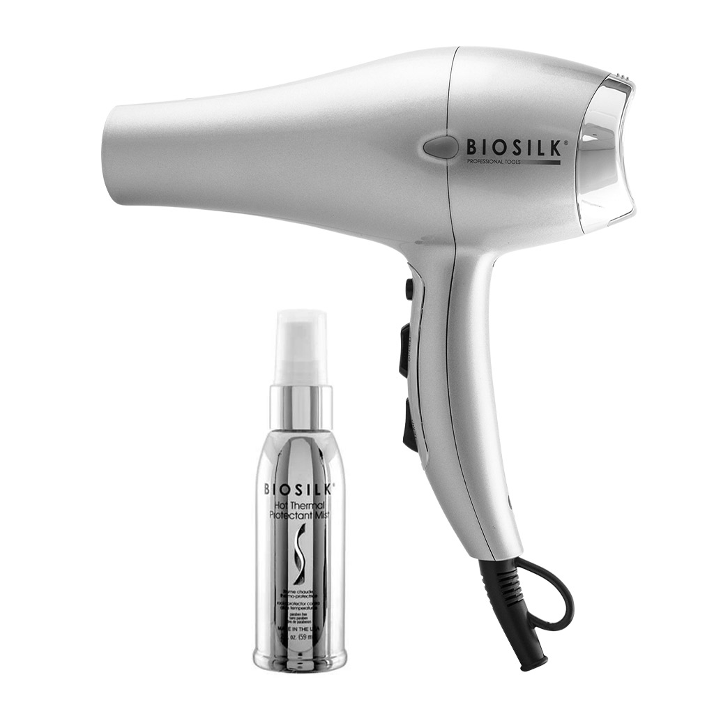 BIOSILK Professional Hair Dryer With Mini Thermal Protectant Mist مجفف للشعر مع مست حماية من الحرارة