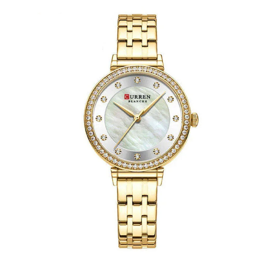 Curren Women Watch C9087L Gold &amp; White