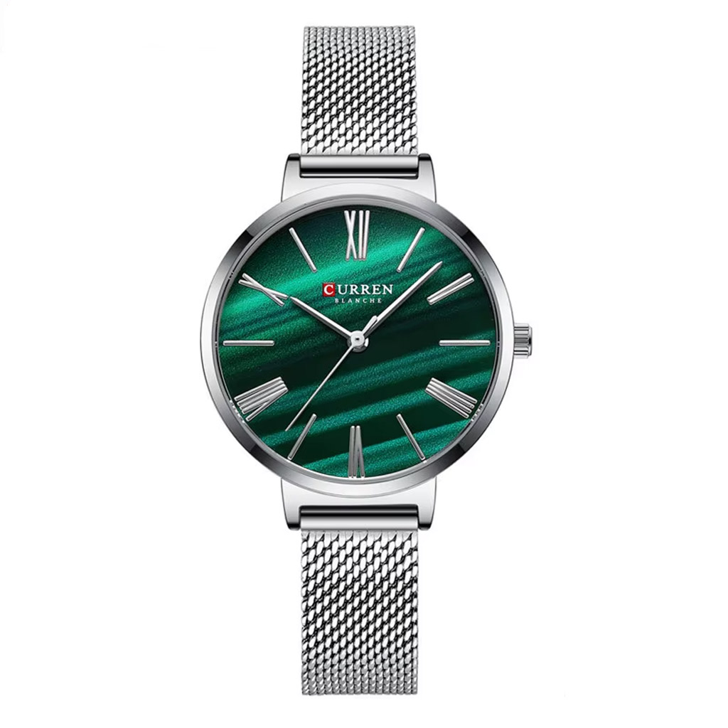 Curren Women Watch C9076L Silver and Green