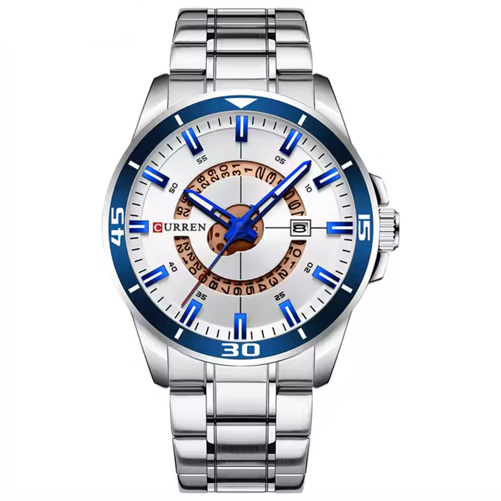 Curren Watch Men m8359 Silver &amp; White