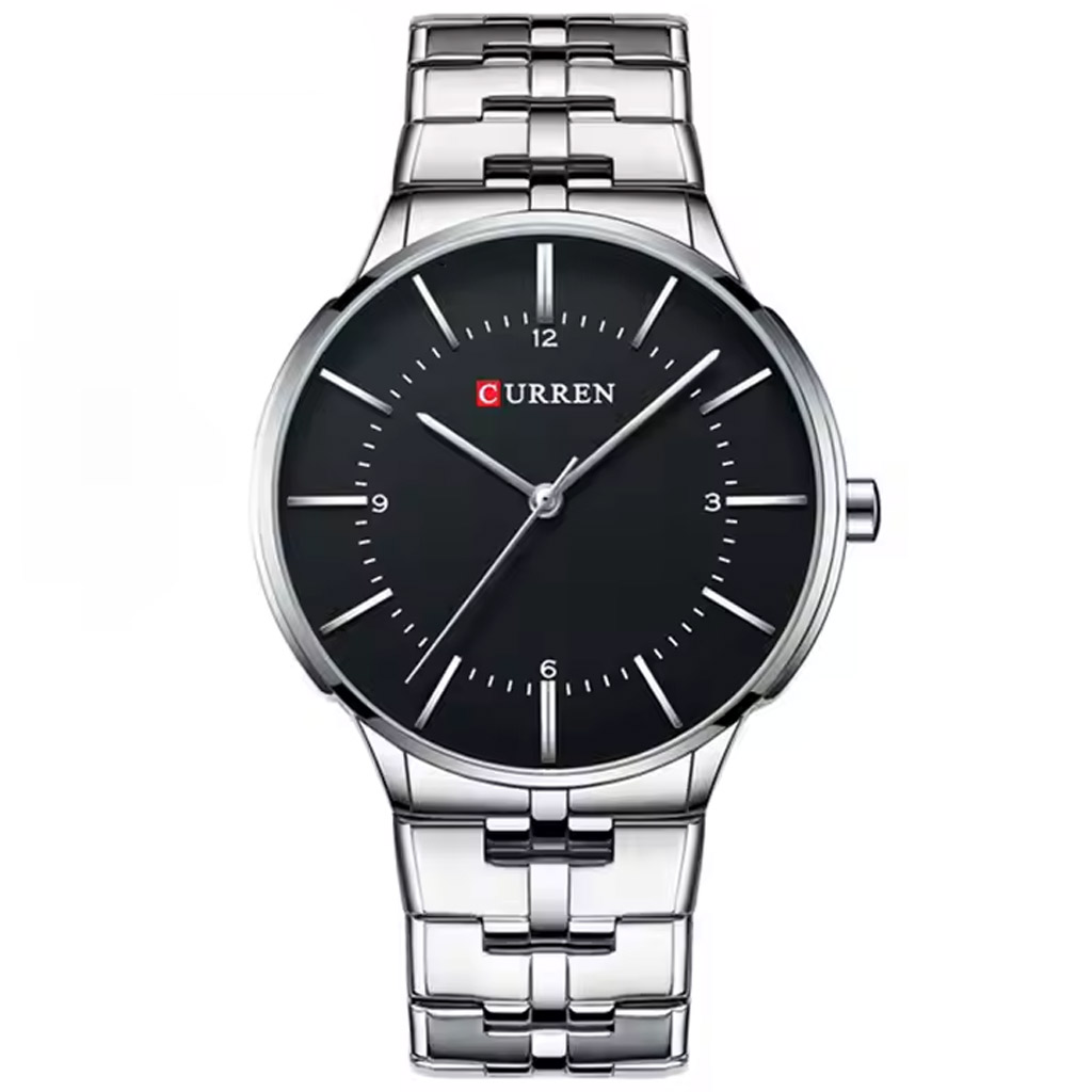 Curren Men Watch m8321 Silver &amp; Black