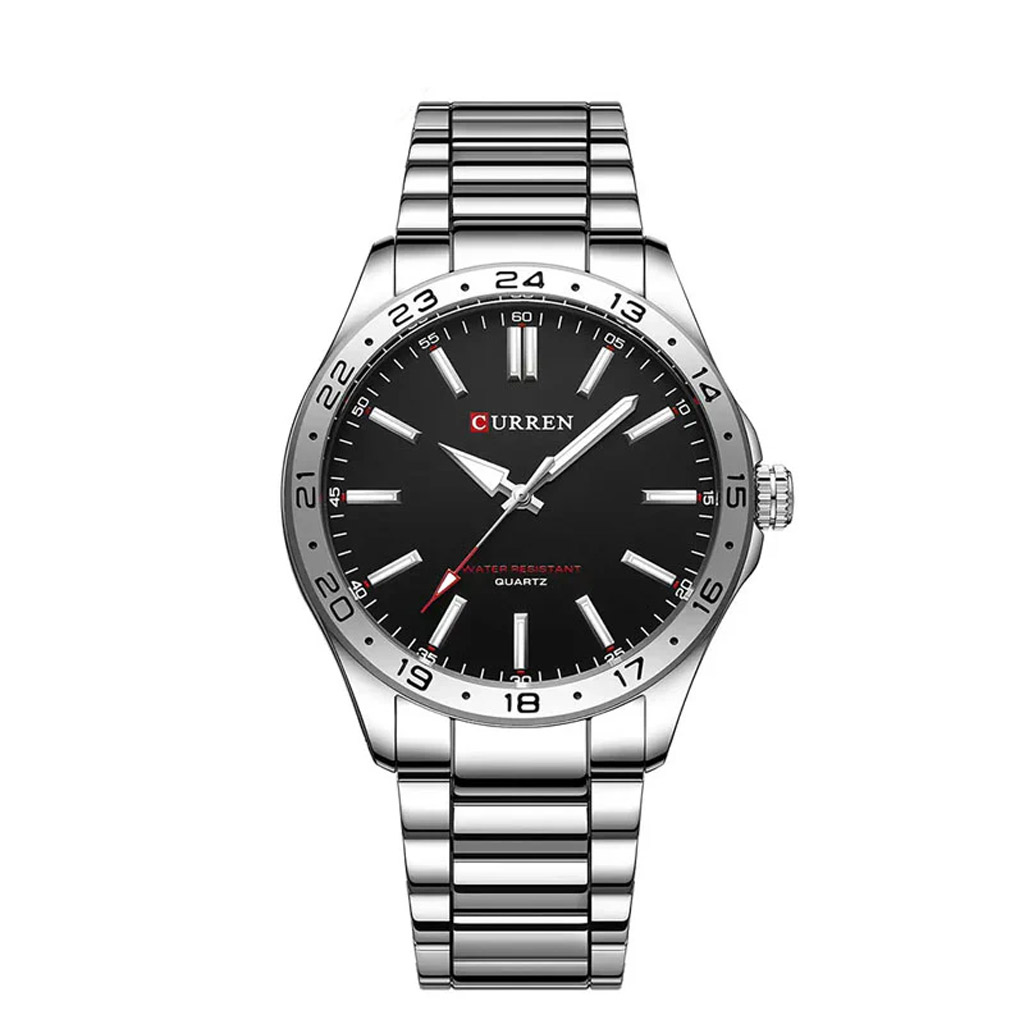 Curren Men Watch m8452 Silver &amp; Black