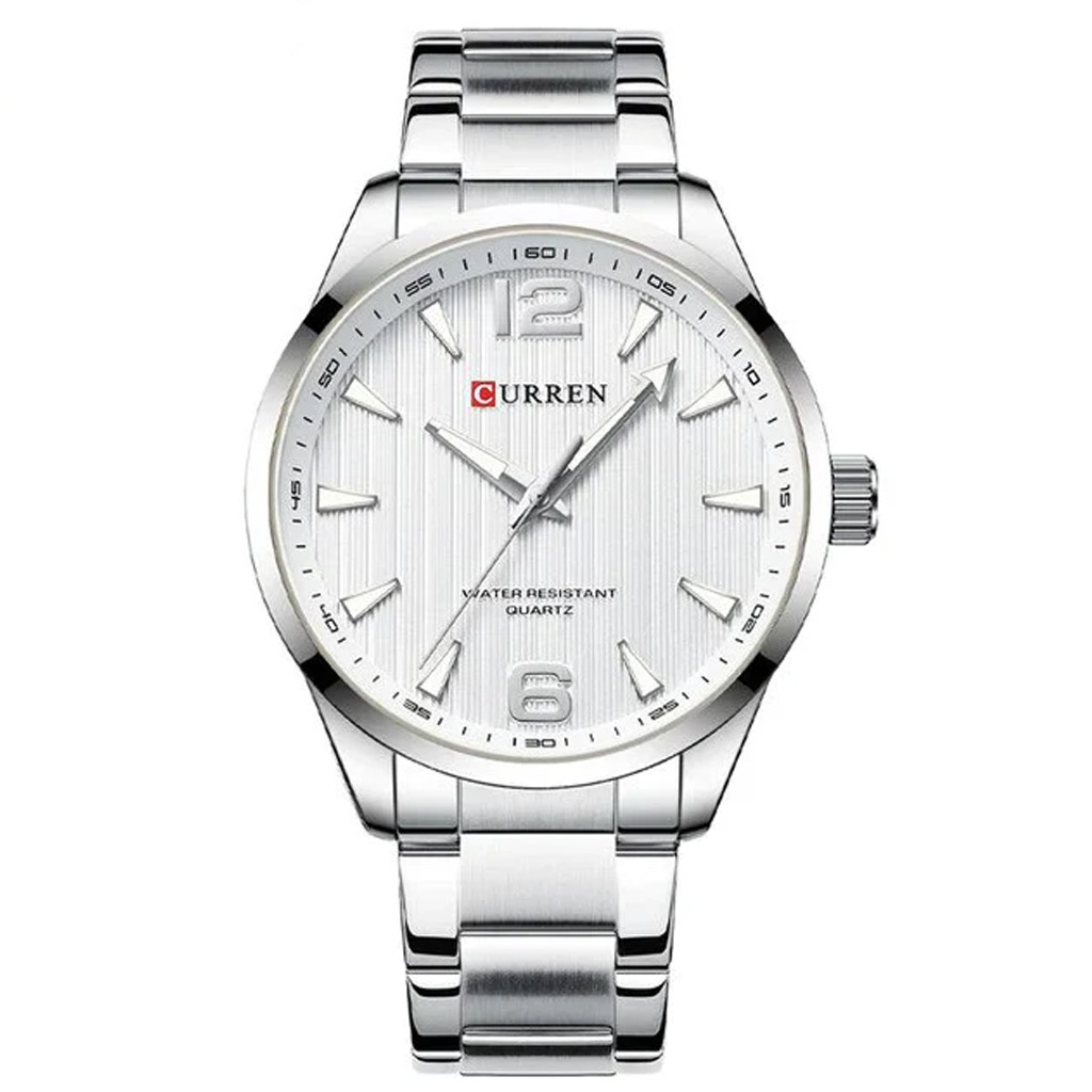 Curren Men Watch m8434 Silver &amp; White