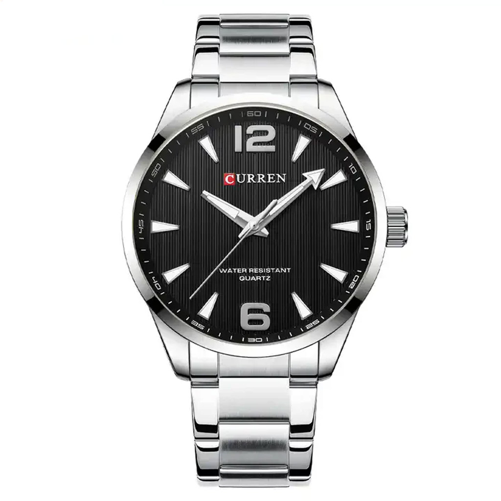 Curren Men Watch m8434 Silver &amp; Black