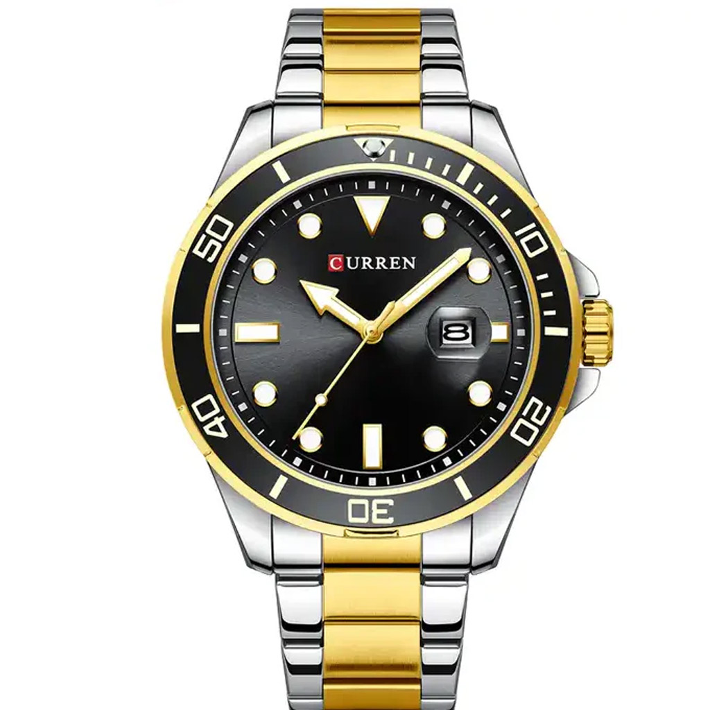 Curren Watch Men m8388 Silver, Gold &amp; Black