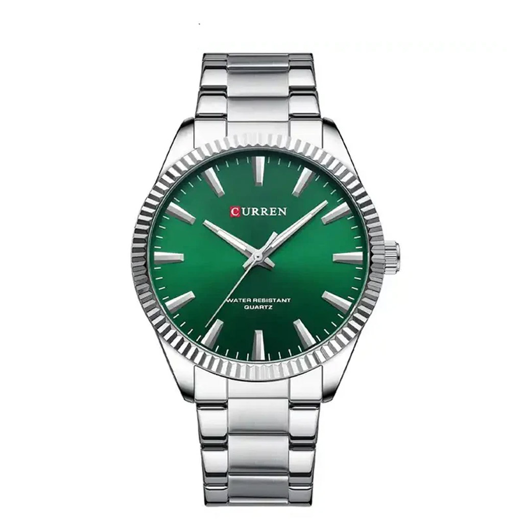 Curren Watch Men m8425 Silver &amp; Green