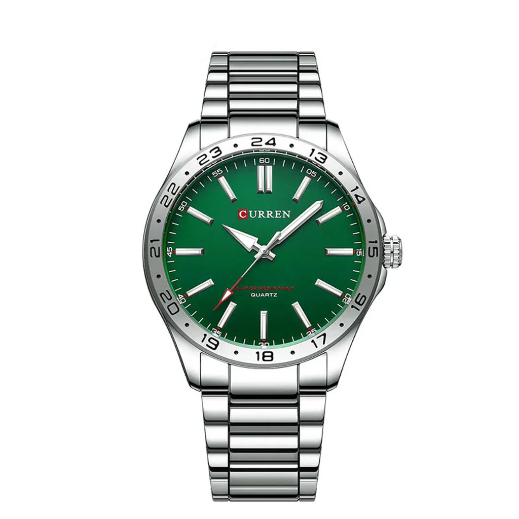 Curren Watch Men m8452 Silver &amp; Green