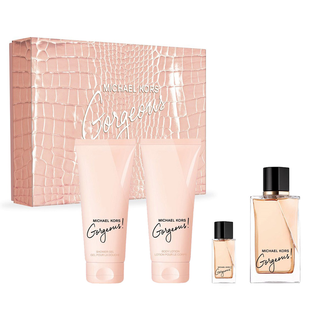 Michael Kors Gorgeous Set 100ML EDP + 5ML EDP + Shower Gel + Body Lotion