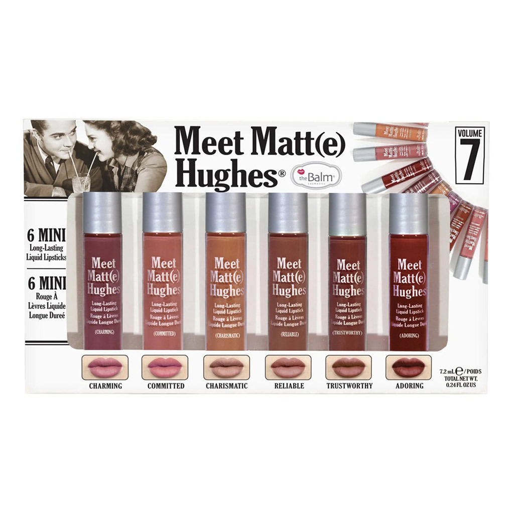 The Balm -  Meet Matte Hughes  6 Mini Long Lasting Liquid Lipstic Set V7