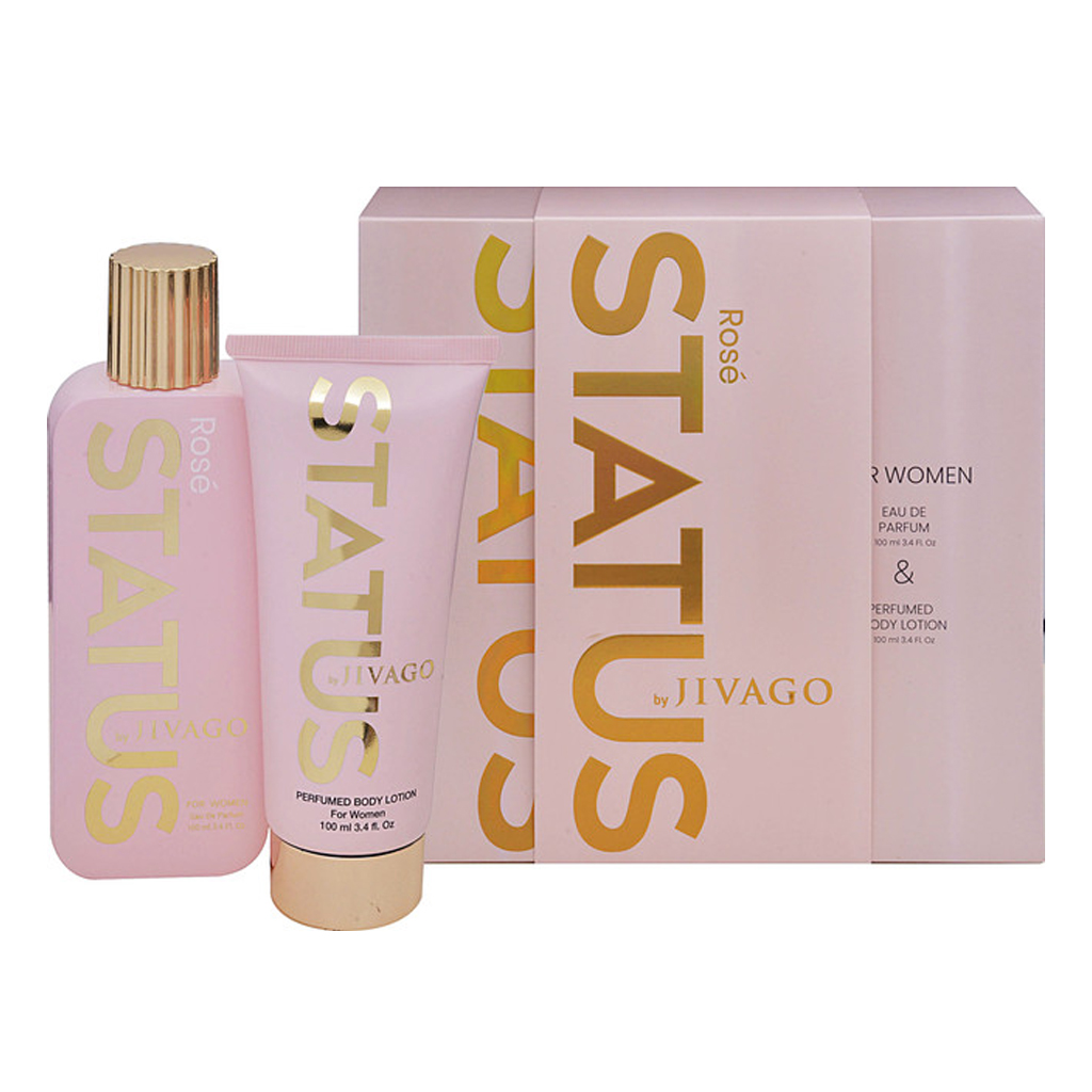 JIVAGO STATUS STATUS ROSE Set 2 Pcs 100ML EDP + 100ML Body Lotion