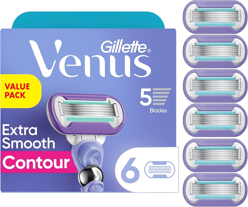 Gillette Venus Swirl Women's Razor, Soft Close Shave, 1 x Razor + 6 Official Blades