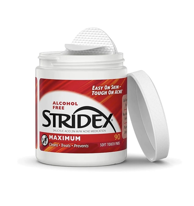 Stridex Med Pads Size 90ct ستريديكس مسحات قطنيه للتحكم في حب الشباب 90 قطعه