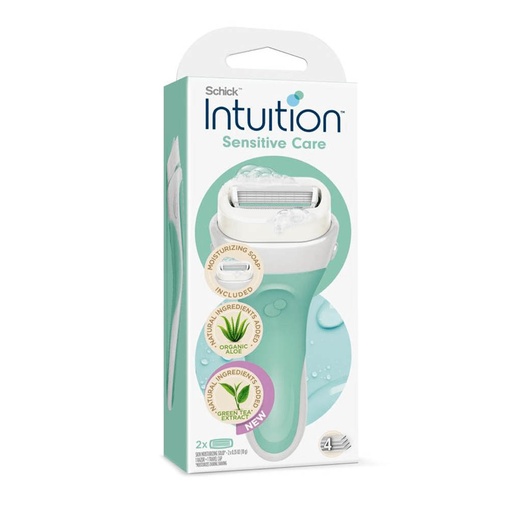Schick Intuition Razor with Aloe and Vitamin Eاداة الحلاقة النسائية انتويشن بمرطب خلاصة الصبار الطبيعي من شيك