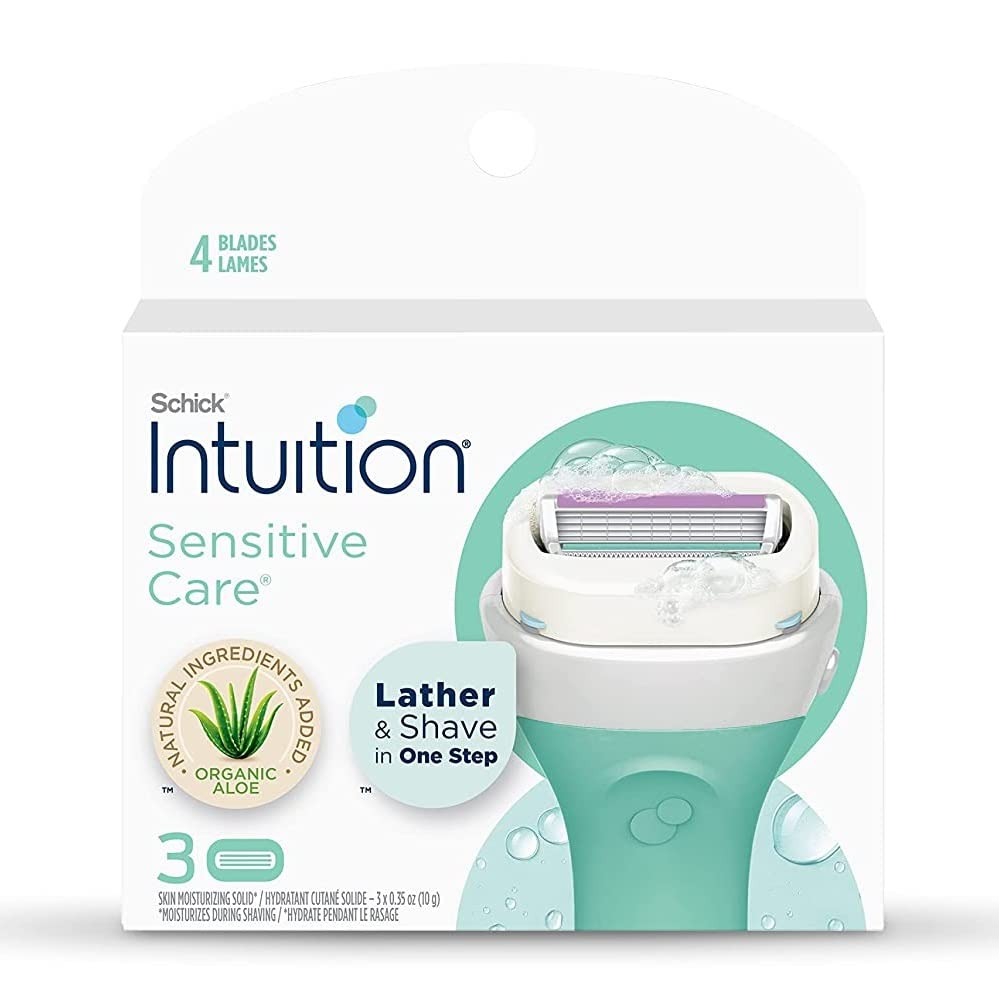 ملحقات موس الحلاقه برغوة الصبار وفيتامين اي من شيك انتيوشن - 3 قطعSchick Intuition Sensitive Refill Blades 3 pack