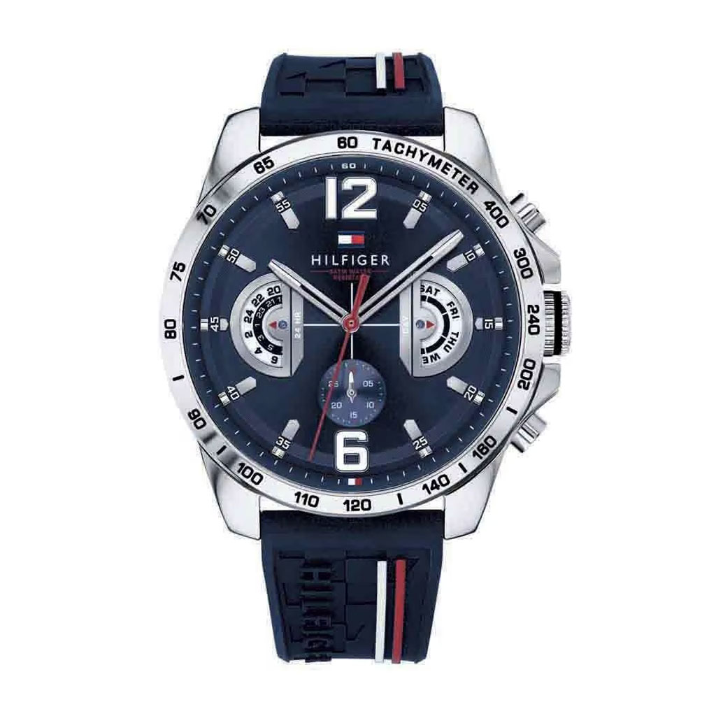 Tommy Hilfiger Multifunction Mens Blue Watch Model 1791476 Rubber