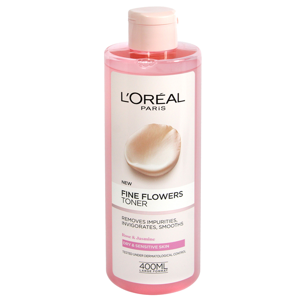 Loreal Paris Fine Flowers Cleansing Toner Dry &amp; Sensitive Skin (400ml)