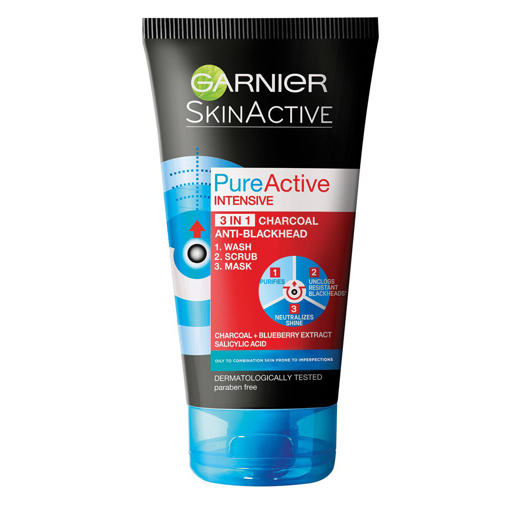 Garnier MASK Skin Active Pure Active 3 in 1 Charcoal Anti-Blackhead 150ml