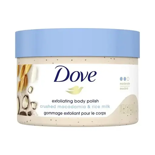 Dove Exfoliating Body Polish Macadamia and Rice Milk Body Scrub